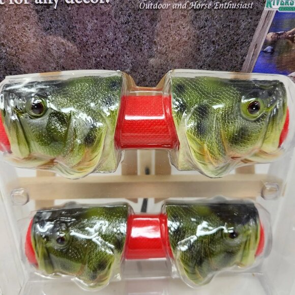 River's Edge handpained poly resin big mouth bass napkin holders set of 4 (K1) - Picture 3 of 3